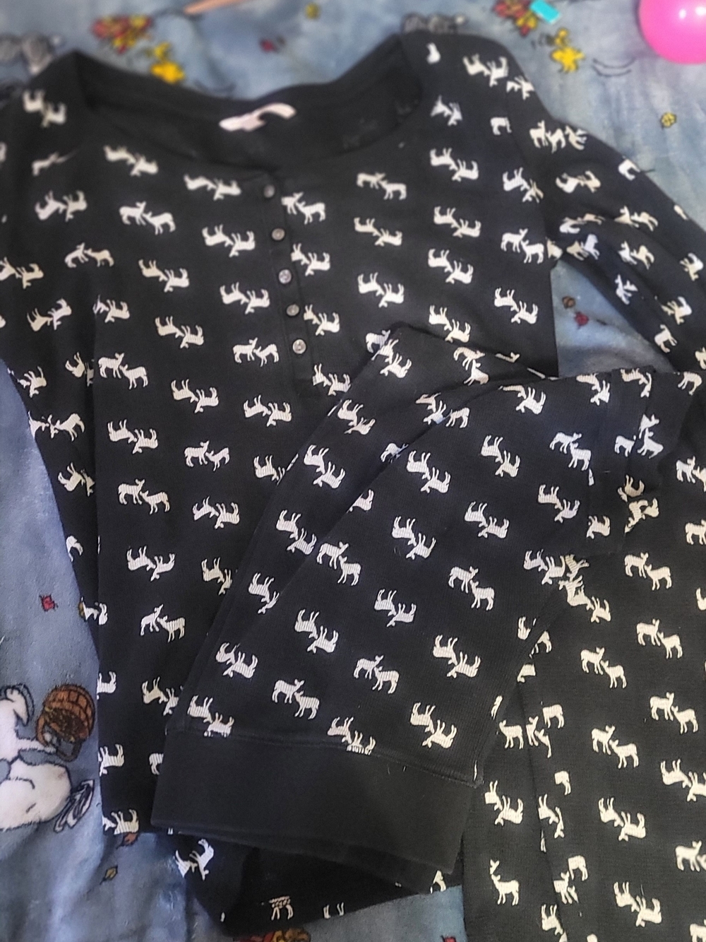 VICTORIA'S SECRET Cotton Black White Deer Print Pjs Set Medium